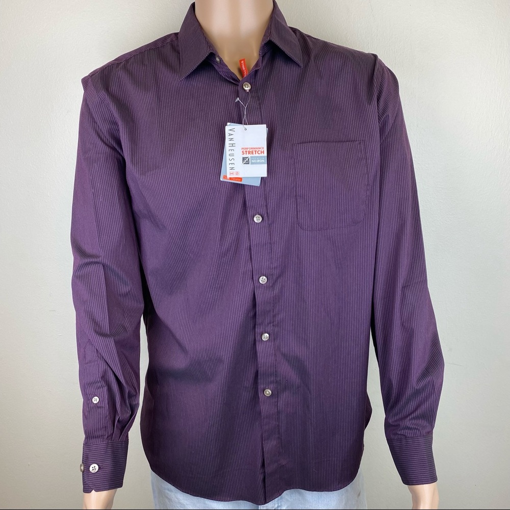 Van Heusen Stripped Purple Medium shirt
